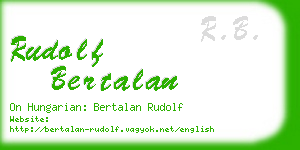 rudolf bertalan business card